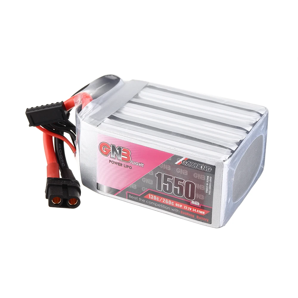 2 шт Gaoneng GNB 22,2 V 1550mAh 130C 6S Lipo батарея XT60 разъем для FPV RC гоночный Дрон