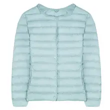 font b Women b font Ultra Light Down font b Jacket b font Round Collar