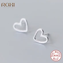 ROXI, настоящее 925 пробы, серебряные серьги для женщин, для девушек, сердце, любовь, серебряные серьги, серьги, ювелирные изделия, женские серьги, Мода