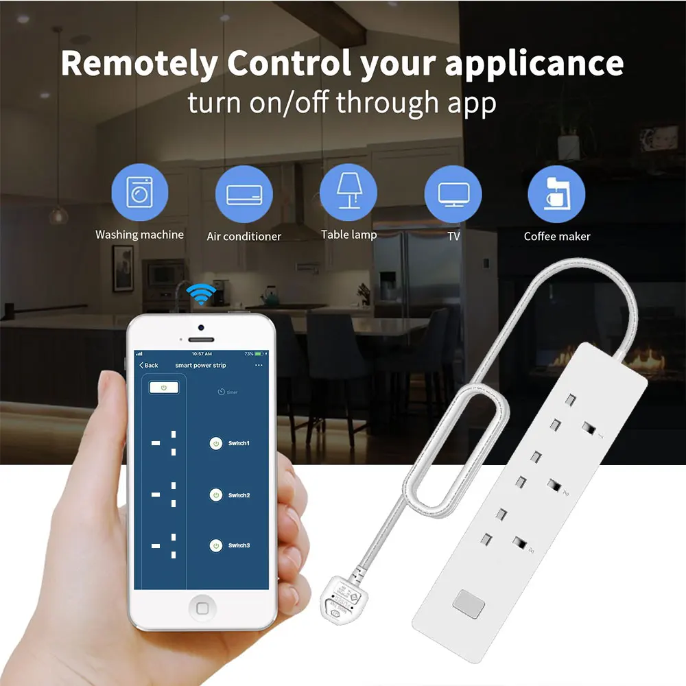 UK Wifi Smart Power Strip Socket Plug (5)
