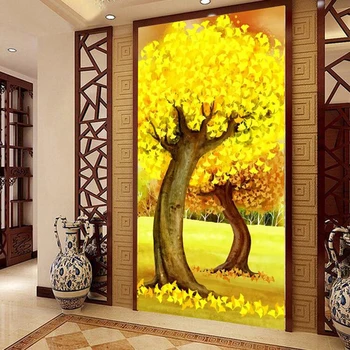 

GoldenPanno,Needlework,DIY DMC Cross stitch,Sets For Embroidery kit 9ct 11ct printed cotton silk thread fat tree Cross-Stitching