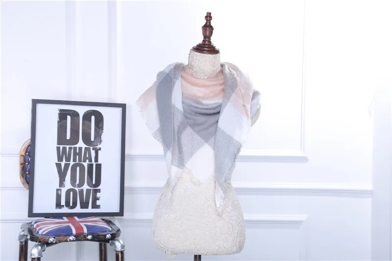 Зимний модный дизайнерский кашемировый треугольный шарф Женская шаль акриловый Кейп одеяло плед платок Прямая поставка - Цвет: 33