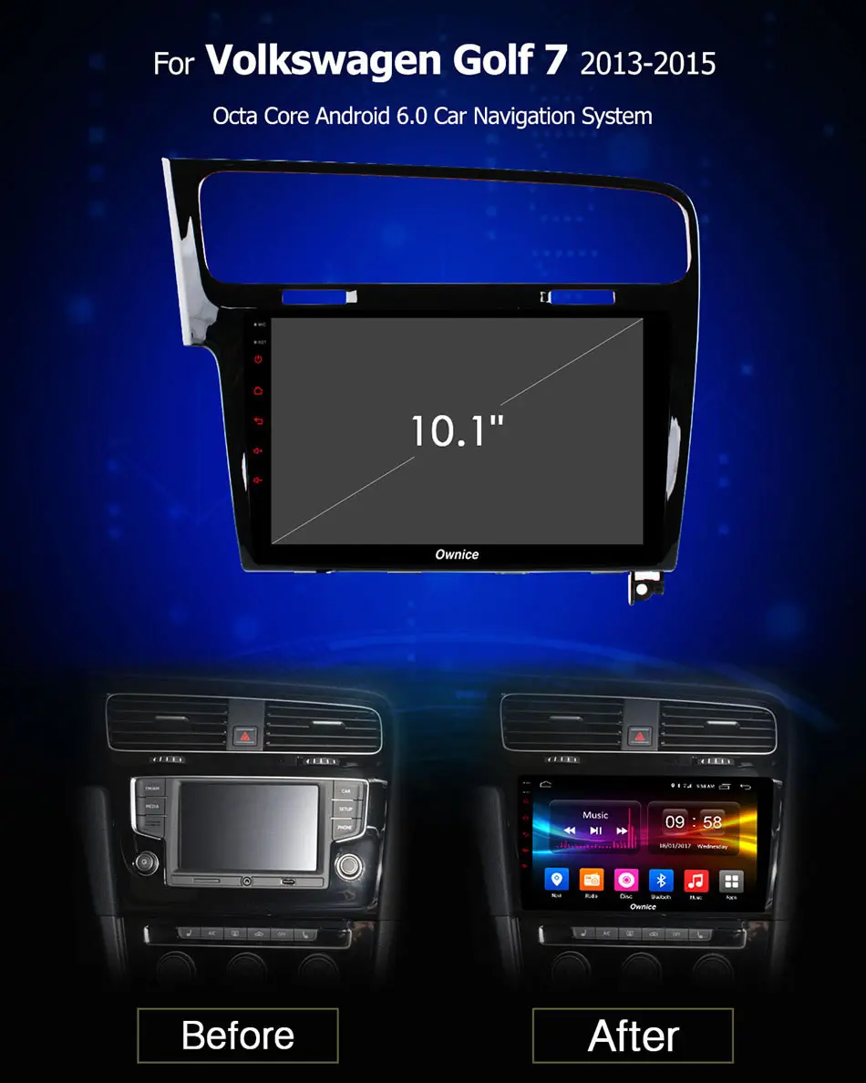 Clearance Android 8.1 2GB RAM 4G SIM LTE CAR DVD Player GPS Map DVR camera TPMS Bluetooth 4.0 RDS Radio Wifi for VW Golf 7 R GTE 2013-2016 0