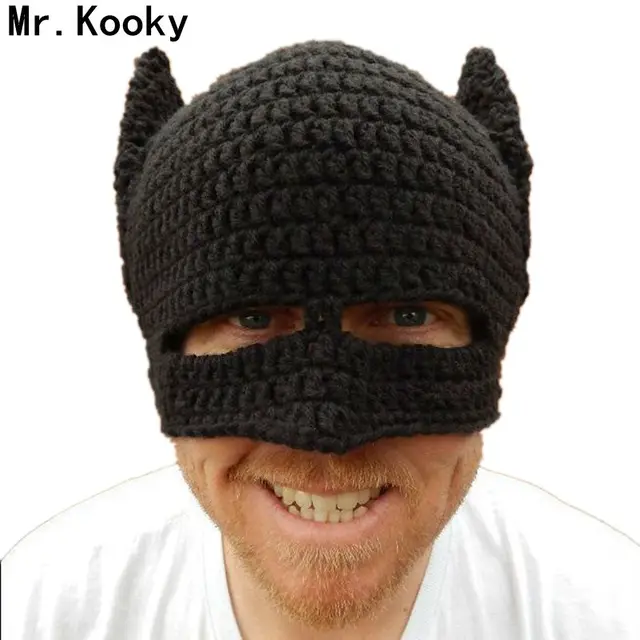 Mr.Kooky Novelty Handmade Winter Beanie Crochet Cool Batman Mask