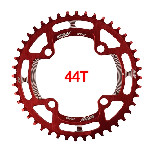 EKFan 38 T/40 T/42 T/44 T/46 T/48 T/50 T/52 T узкая широкая круглая ведущая звездочка велосипеда 104BCD цепь 7075-T6 MTB велосипед круг шатунная пластина - Цвет: 44T Round Red