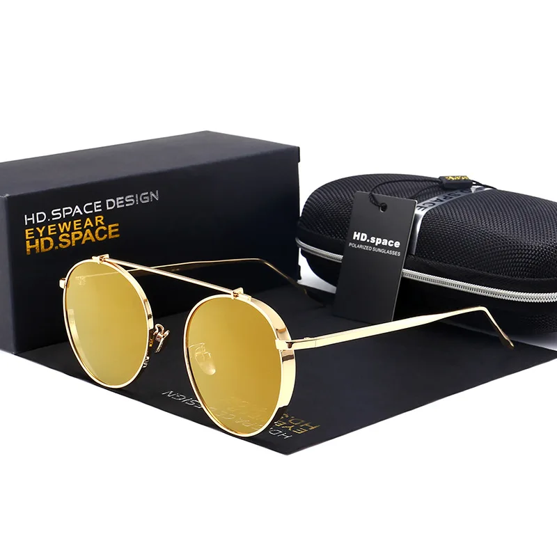 HD Брендовая Дизайнерская обувь Круглый Мода Солнцезащитные очки для женщин Для женщин классический зеркальное покрытие Очки Hipster Gafas улица