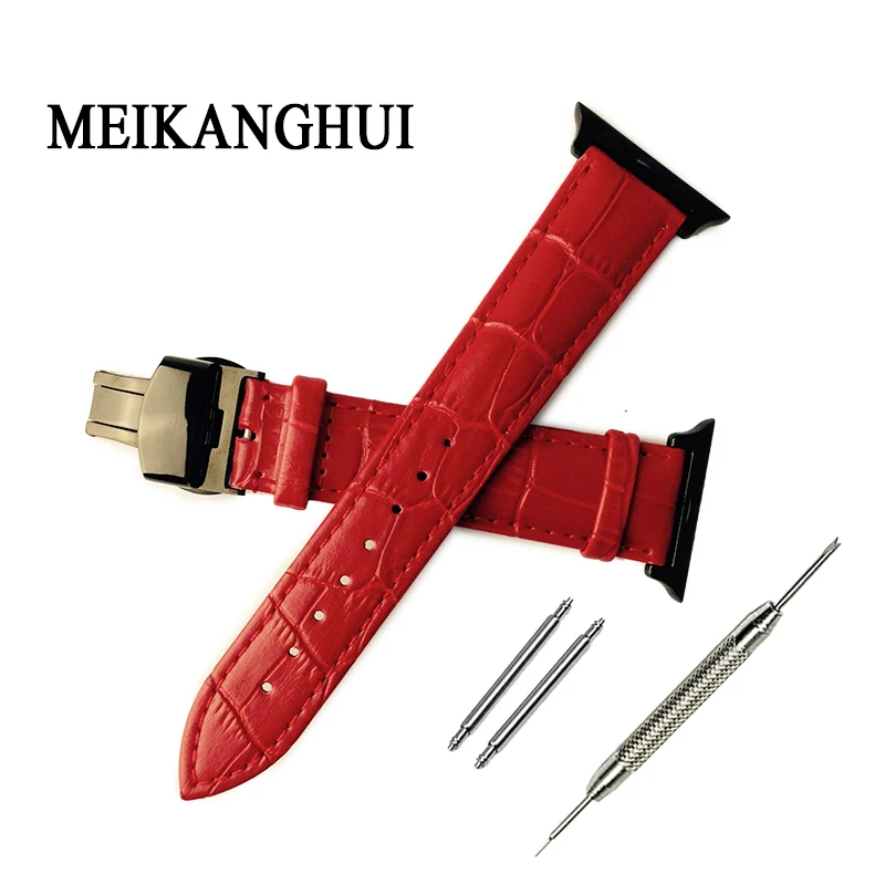 

38/42 mm Classic Style Genuine Leather Strap Watch Bands For Apple Watch Iwatch 38mm 42mm series 1 2 3 Smart Watch Band Dropship