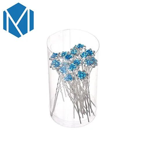 M MISM 1 Can = 20 шт Свадебные Стразы шпильки из сплава красочные шикарные заколки для волос аксессуары для невесты подружки невесты - Цвет: Blue Hairpins