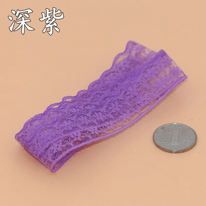 22 мм неэластичная открытая Цветочная Свадебная лента для пошива швейных изделий свадебный подарок на день рождения обертывающий цветок декор - Цвет: Темно-фиолетовый
