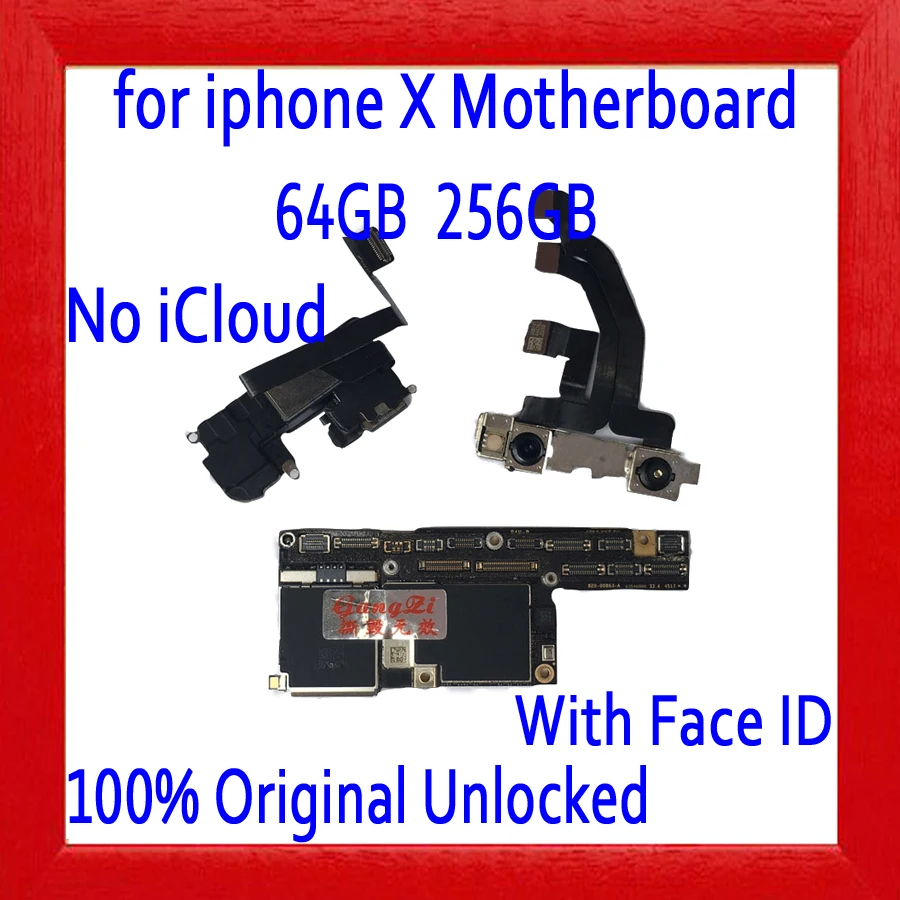 

Full unlocked for iphone X Motherboard with IOS System,Original for iphone X Mainboard with Face ID,for iphone X Mother board
