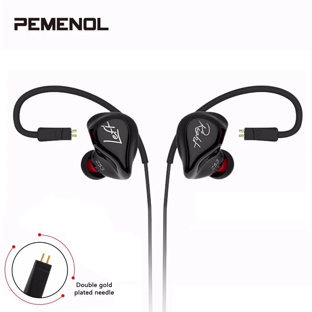 

Original KZ ZS3 Ergonomic Detachable Cable Earphone In Ear Audio Monitors Noise Lsolating HiFi Musice Earbuds With Mic Headphone