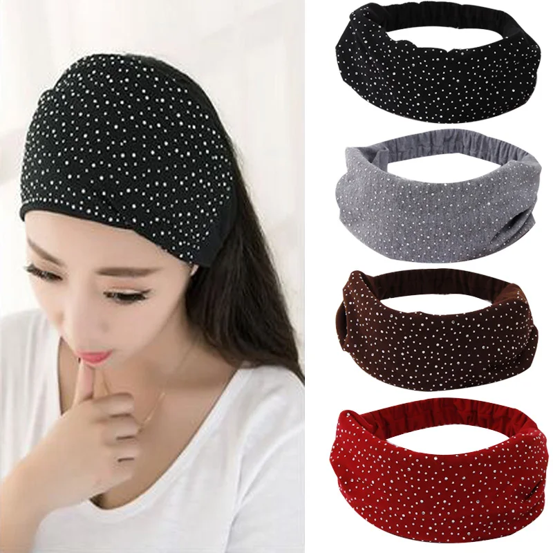 

New Elegant Solid Cotton Soft Headband For Women Elastic Hairbands Turban Hair Holder Lady Hair Bands Fashion Hair Accessories