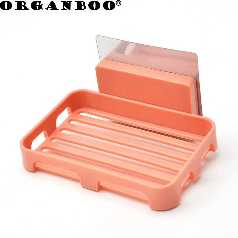 

ORGANBOO 1PC creative bathroom no trace paste soap box portable punch-free drain rack soap holder dish bathroom accessories