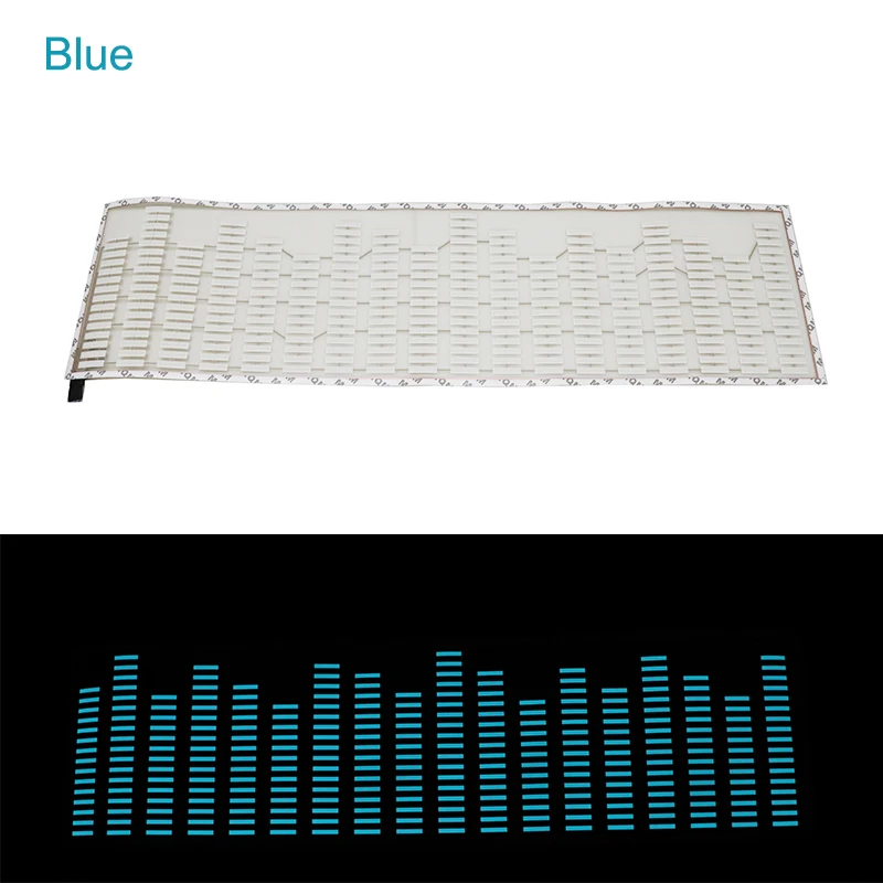  Niscarda Car Blue LED Music Rhythm Flash Light Sound Activated Sensor Equalizer Rear Windshield Sti - 32945017938