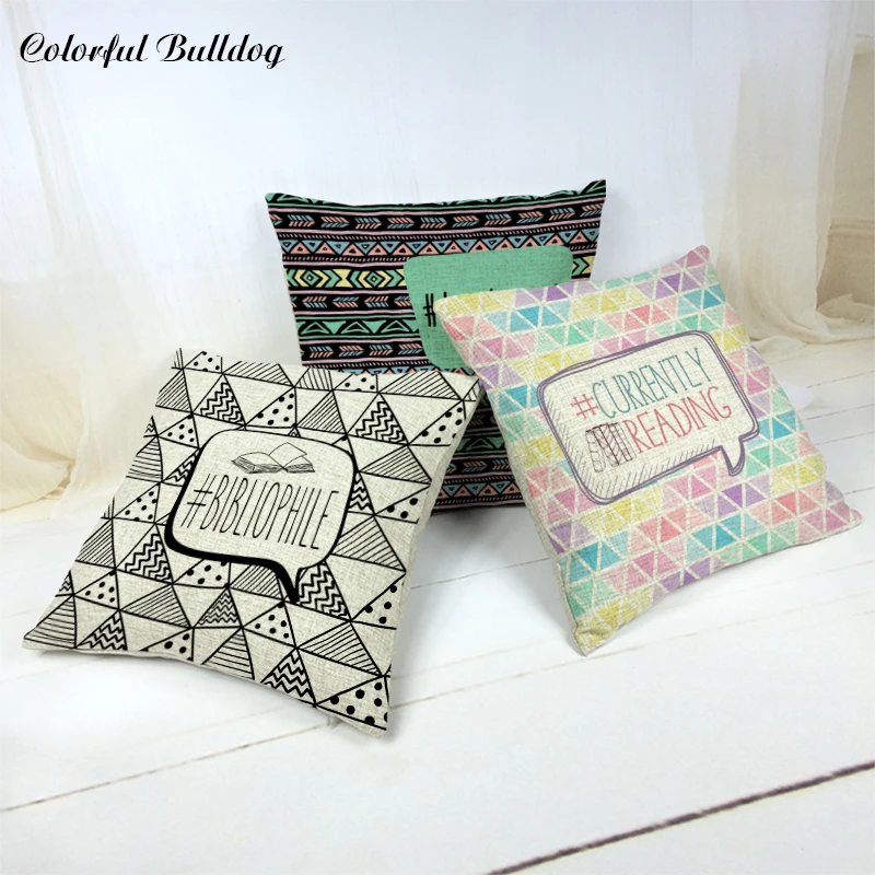 

Wholesaler Cushion Covers Circle Color Geometric Background Stripe Book Heart Image Polka Dot Home Car Decor Pillows Travesseiro