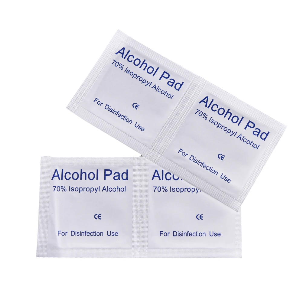 

100Pcs Alcohol Swabs Pads Wipes Antiseptic Cleanser Cleaning Sterilization First Aid Home makeup tools