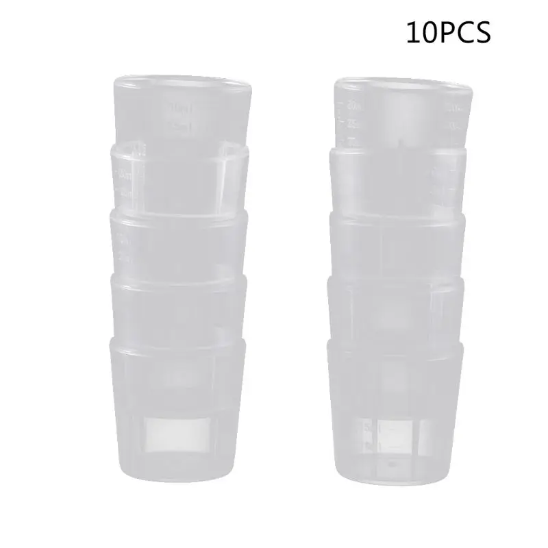 

10Pcs/lot Plastic Graduated Laboratory Bottle Lab Test Measuring 30ml Container Cups with Cap Plastic Liquid Measuring Cups