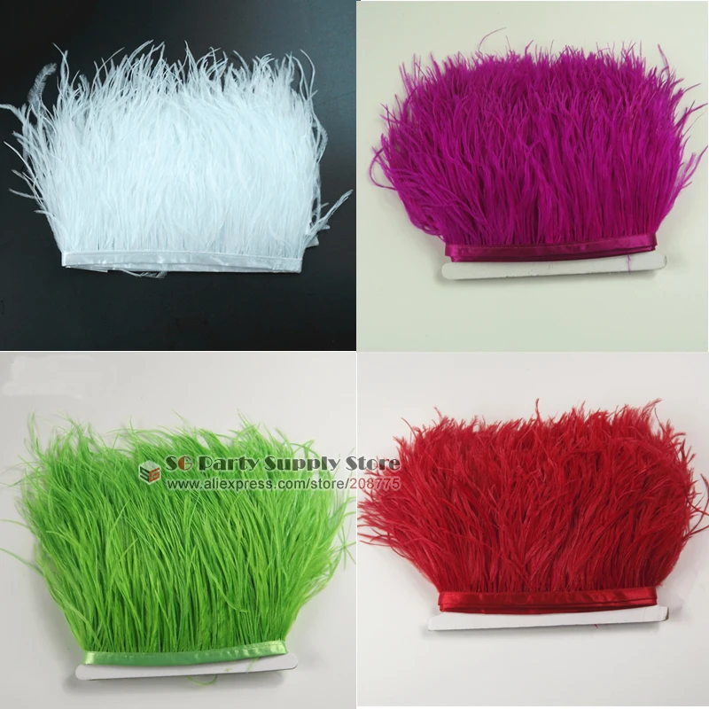 Fashion handmade black white red orange Ostrich feather Strip 20pcs/lot