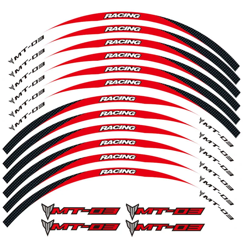 Новая высококачественная наклейка для колес мотоцикла 12 шт. светоотражающий обод в полоску для Yamaha MT-03 MT03