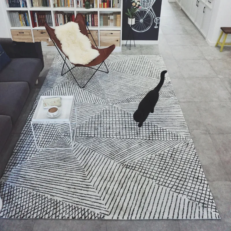 Современный геометрический ковер, домашний декор гостиной, спальни, ковер, толстый, скандинавский, акриловый, ковер, диван, журнальный столик, коврик, коврики для Кабинета