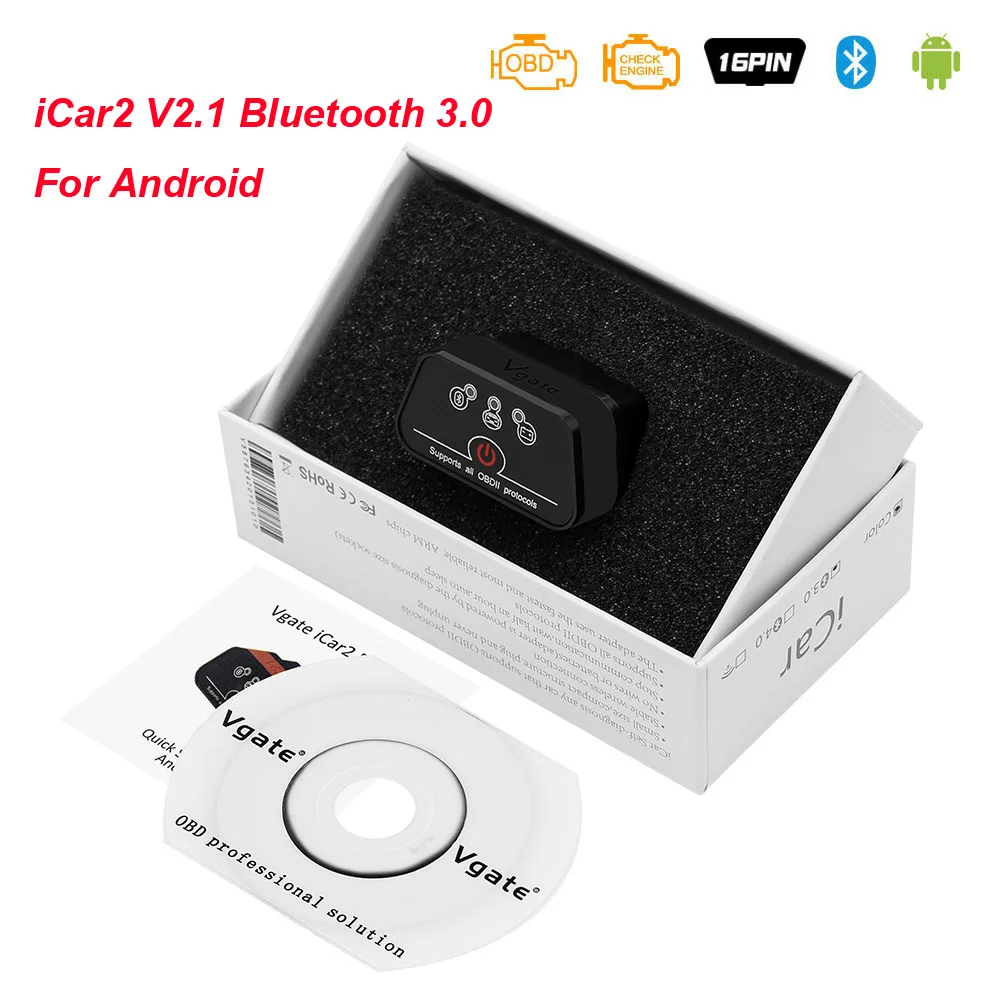 Vgate iCar2 ELM 327 V2.1 OBD2 Bluetooth wifi сканер iCar 2 elm327 V2.1 Wi-Fi OBD OBD2 автомобильный диагностический автоматический инструмент PK ELM 327 V1.5 - Цвет: Bluetooth 3.0