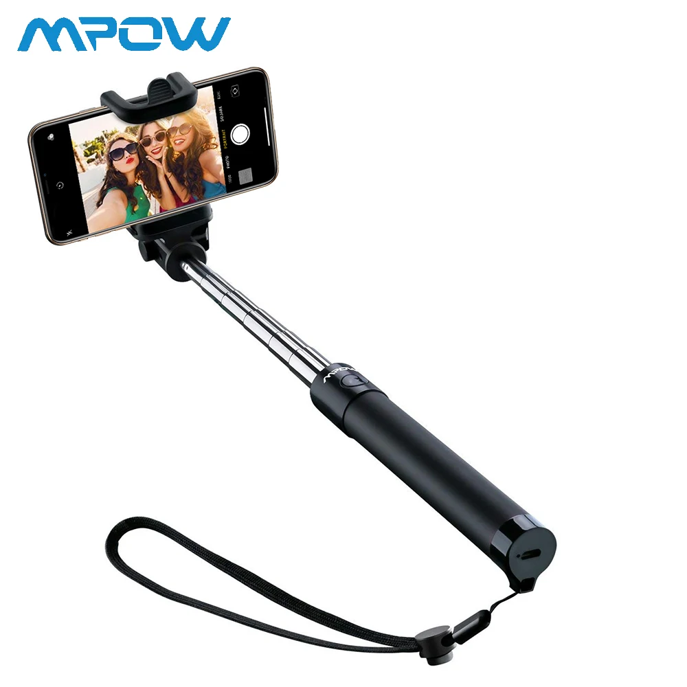 

Mpow Bluetooth Selfie Stick Extendable U-Shape Self-portrait Monopod Selfie Stick with Built-in Bluetooth Remote Shutter