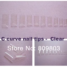 Высококачественные c-кривые французские накладные наконечники для ногтей-прозрачный 500 наконечник/Сумка