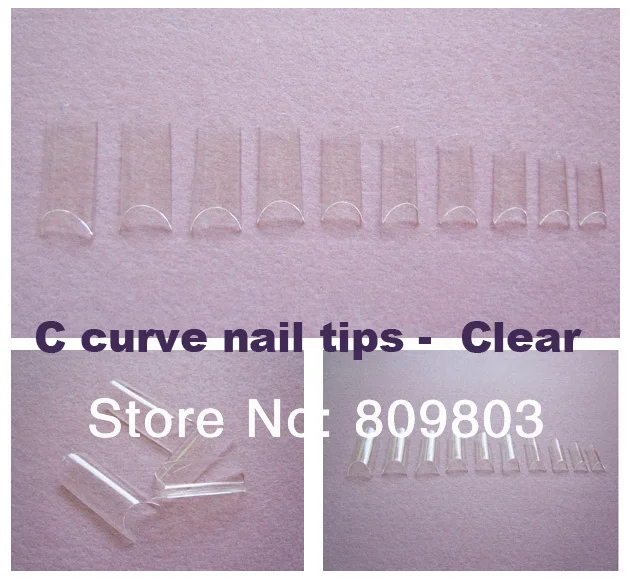 

High quality C - Curve French False Nail Tips - Clear 500 tip / bag