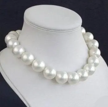 

Free deliver Noble Jewelry Huge 14mm White South Sea Shell Pearl Necklace 17-18"