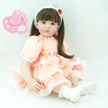 60 см силиконовые виниловые куклы Reborn Baby Doll Игрушки для девочек Brinquedos 24 дюймов принцесса Младенцы Куклы Дети высокий подарок на день рождения