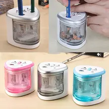 กบเหลาดินสออัตโนมัติ 2-hole Electric Touch Switch Sharpeners ดินสอปากกามีดนักเรียนโรงเรียนอุปกรณ์สำนักงาน(China)
