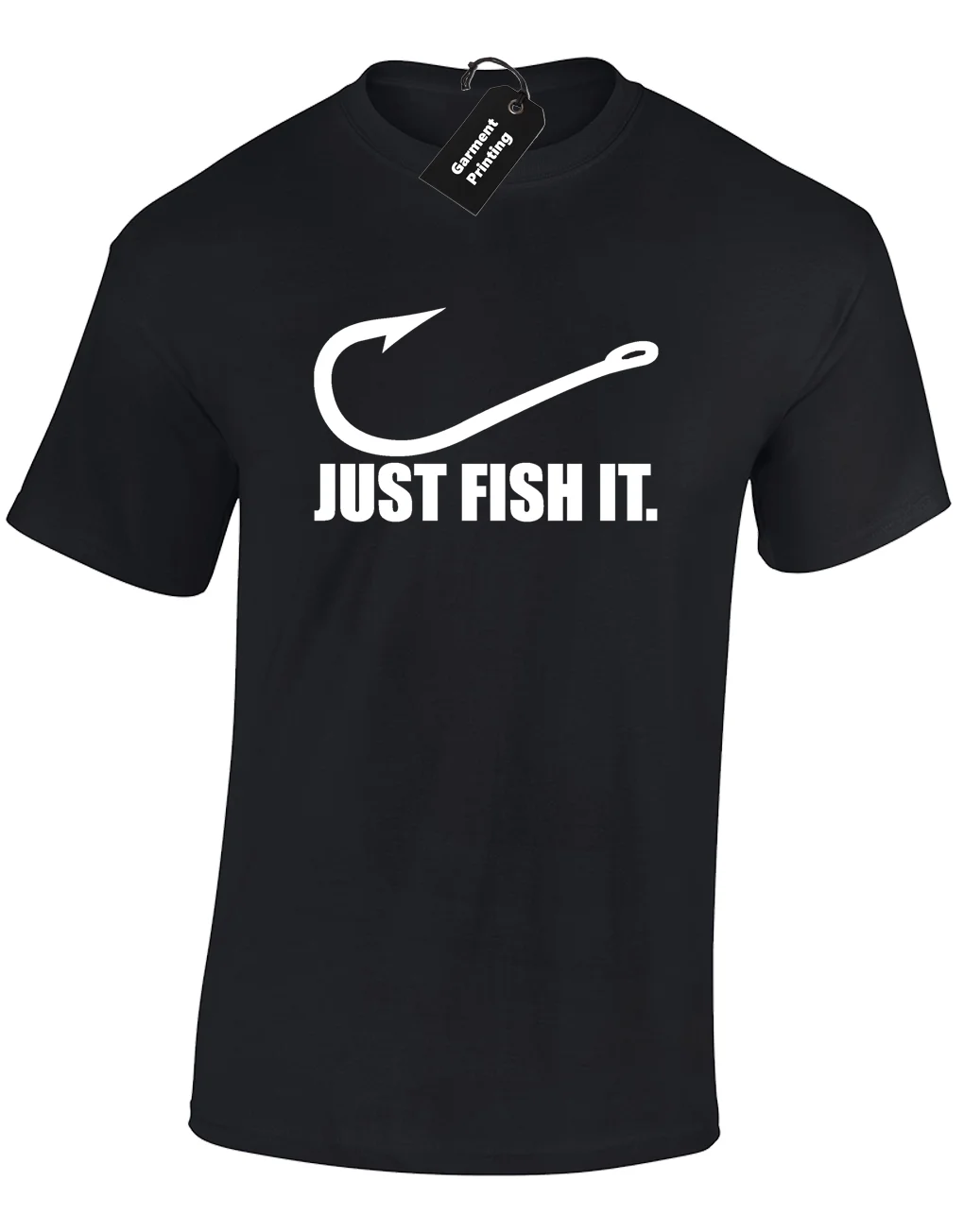 Мужская футболка с забавным дизайном JUST FISH IT качественная удобная надписью S 5XL бесплатная доставка