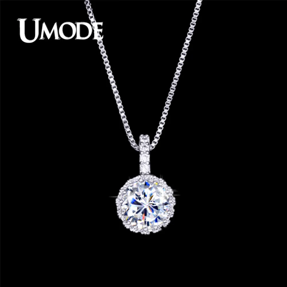 

UMODE Fashion Top CZ Zirconia Pendant Necklace for Women Wholesale Jewelry Bijoux Female Collares Largos de Moda AUN0060
