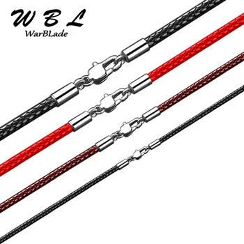 

3pcs 1.5mm 2mm 3mm Necklace Cord Leather Waxed Cord Stainless Steel Lobster Clasp Connector Leather Rope Chain For DIY Jewelry