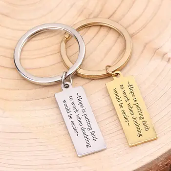 

Hope Is Putting Faith...Keychain Friend Family Encourage Jewelry Creative Key Accessories Mini Birthday Friendship Key Holder