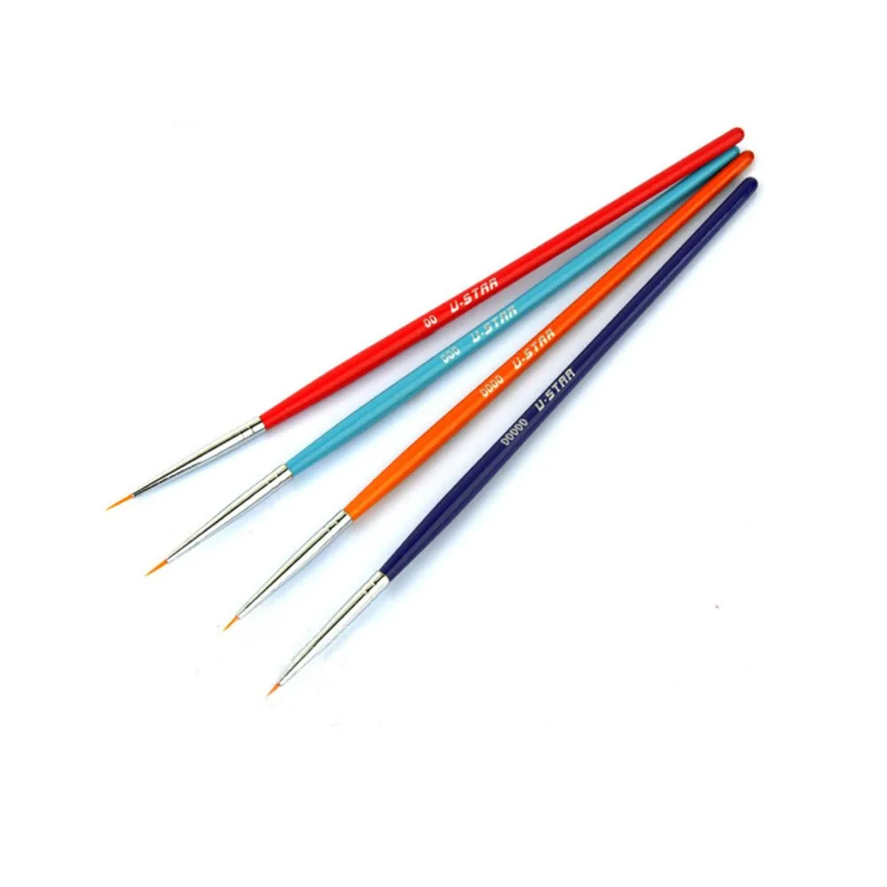 

U-star #00-#00000 4pcs Model Special Point Brush Hook Line Pen Models Hobby Painting Tools Accessory