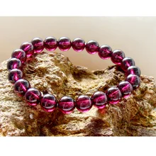 Натуральный высококачественный Высококачественный эластичный браслет из граната, круглые свободные бусины 8 мм