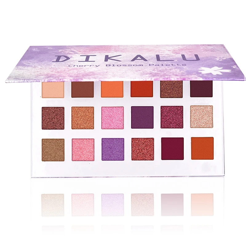 

NEW 18 Color Shining Eyeshadow Palette Makeup Glitter Pigment Eye Shadow Pallete Cherry Blossom Eyes Shadows Palette Kit TSLM2