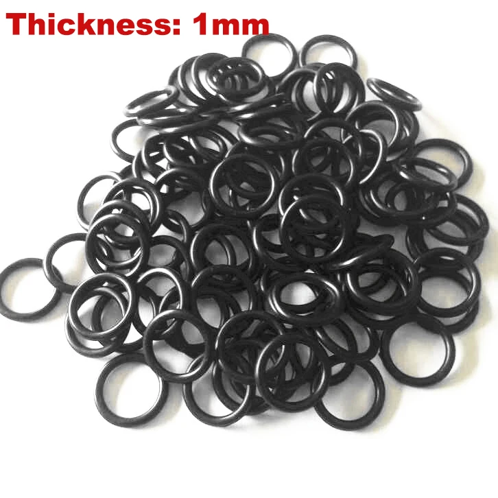 600pcs 6x1 6*1 6.5x1 6.5*1 7x1 7*1 8x1 8*1 OD*Thickness Black NBR Nitrile Chemigum Rubber Grommet O Ring O-Ring Oil Seal Gasket