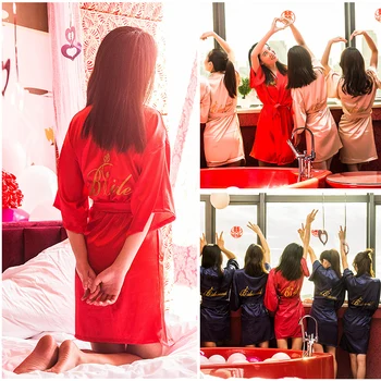 

Rayon Female Nightgown Mini Sleepwear Sexy Wedding Party Robes Bride Bridesmaid Dressing Gown Summer Bathrobe Marriage Gift