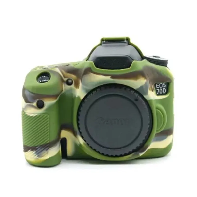 

Luxury Camo Soft Silicone Rubber Protective Camera Case Cover For Canon EOS 80D Digital Camera Camouflage Black Color