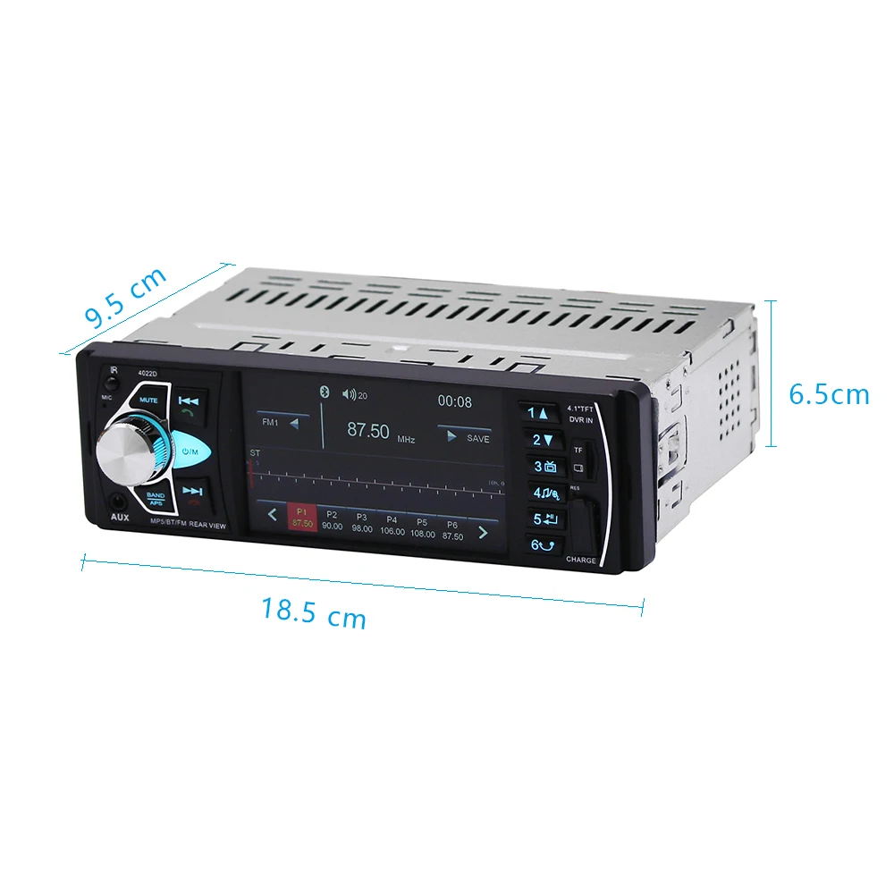Radio de coche Hikity 1 din 4022d FM radio coche Audio automático estéreo Bluetooth Autoradio soporte cámara de visión trasera volante control
