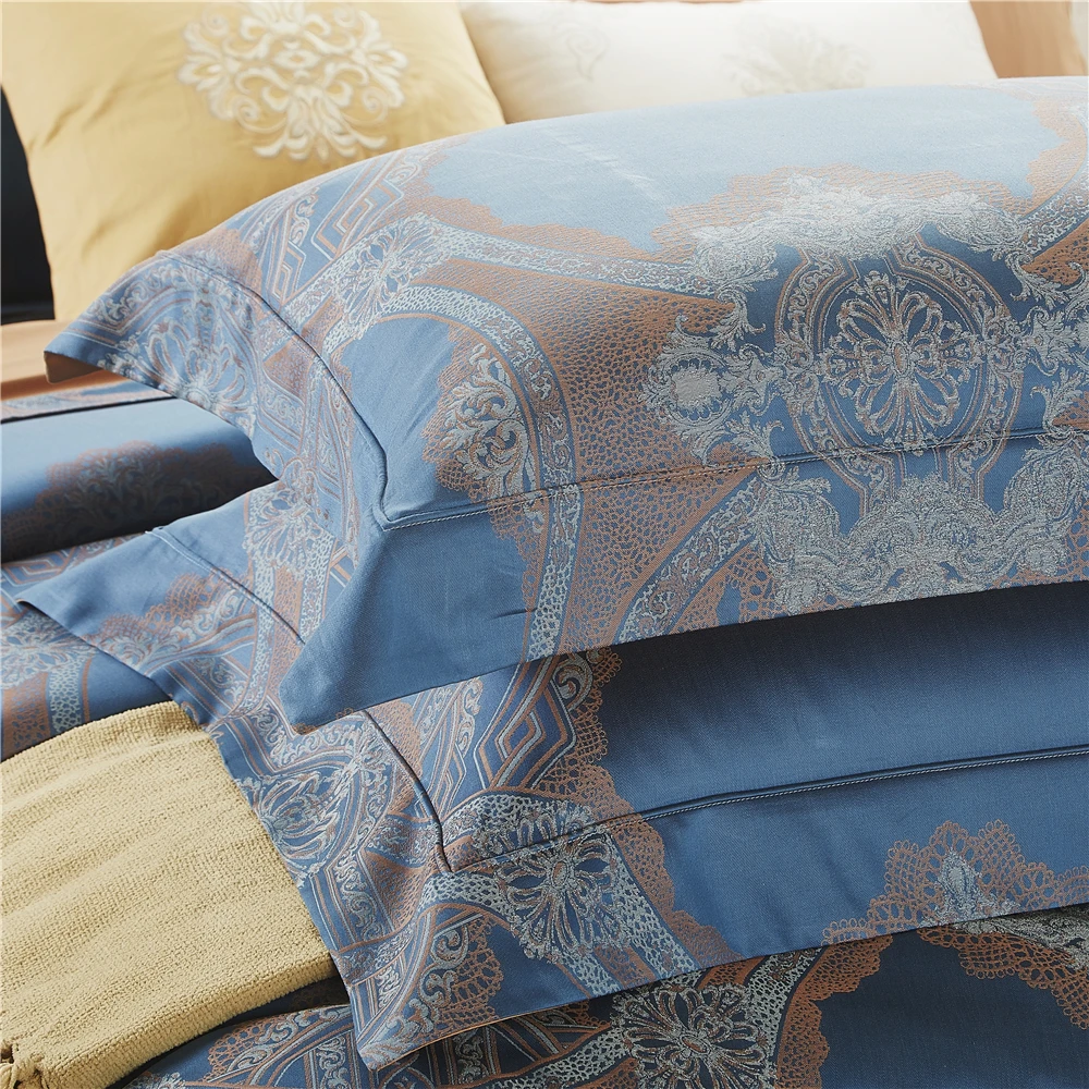 Champagne Egyptian Dyed Jacquard 4PC Bedding Set - Novarian Creations