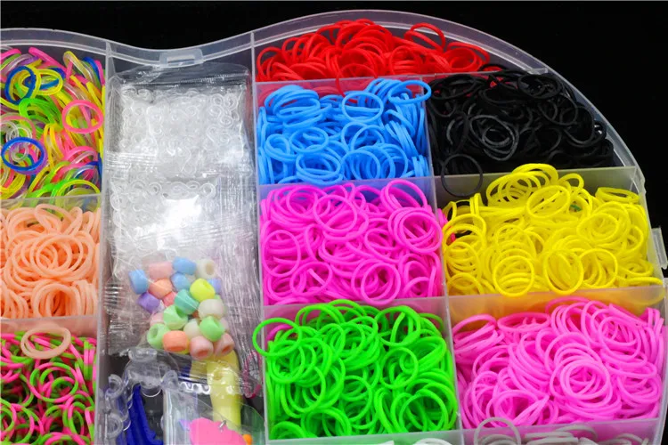 6000pcs Lacing Rubber Loom DIY Weaving Box elastic bands for weaving bracelets Braid set Handicraft Bracelet Kit Kids Toy