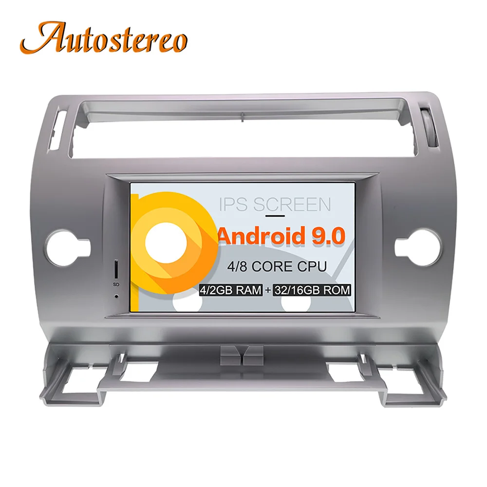 Cheap Android 9 Car DVD Player GPS navigation For Citroen C4 Quatre Triumph 2004-2012 auto multimedia radio tape recorder headunit IPS 0