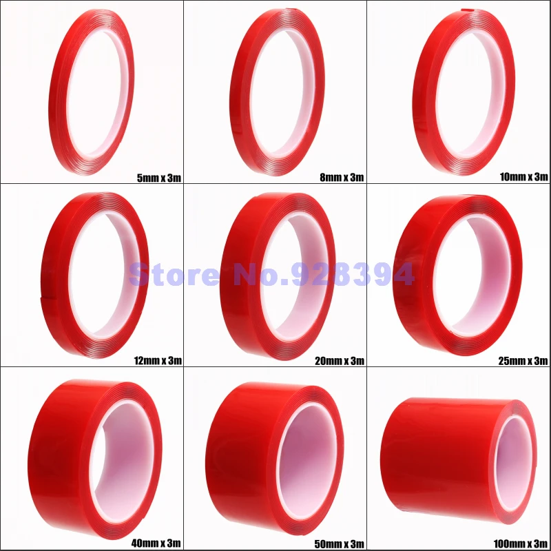 5 мм-100 мм) супер прочная двухсторонняя прозрачная акриловая пена клейкая лента VHB Многоуровневая лента(толщина 1 мм) 3 метра