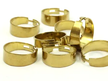 

50 Raw Brass Adjustable Rings - Hole size 18 mm MN47