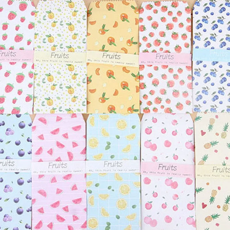 

5Pcs/pack Cute Happy Fruit Paper Envelope Letter Paper Message Card Letter Stationary Paper Envelope Gift