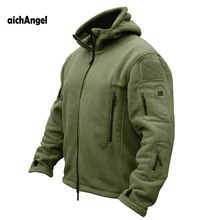 AichAngeI США Военная Мужская Флисовая тактическая куртка теплая дышащая полярная пальто с капюшоном Повседневная Верхняя одежда армейская одежда