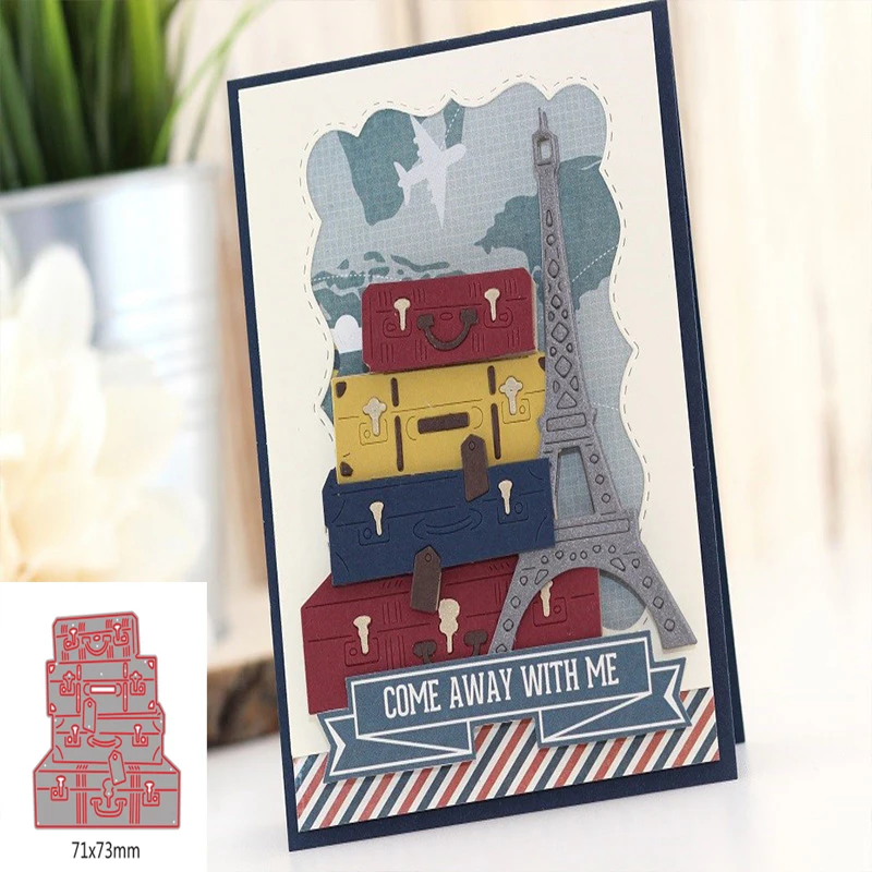 

Traveling Luggage Boxes Shapes Metal Cutting Dies Stencil Scrapbooking Embossing For Paper Card DIY Crafts Tools Decorative